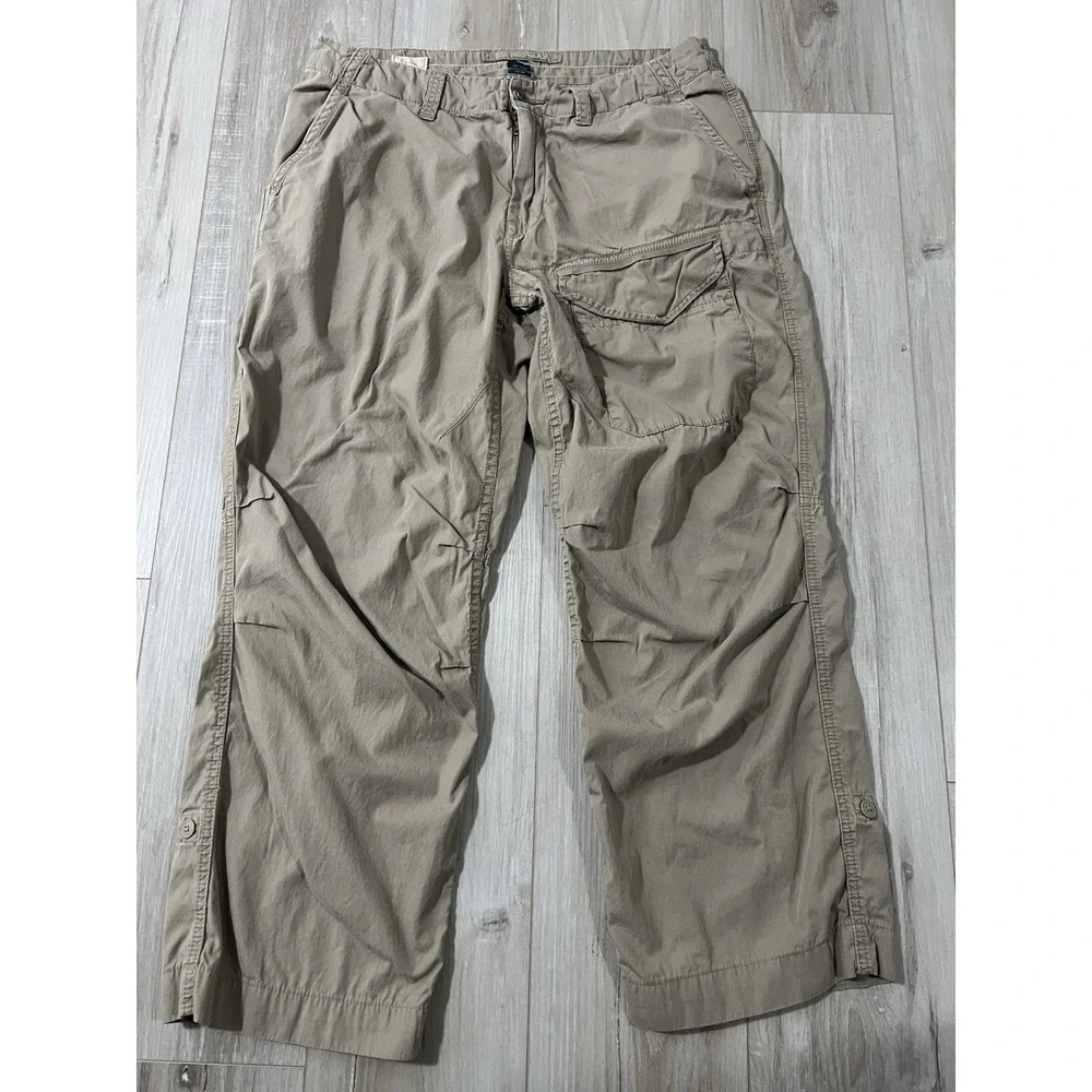 Vintage Polo Ralph Lauren Pants Mens Size 34 Tan Khaki Multi Pocket Cargo